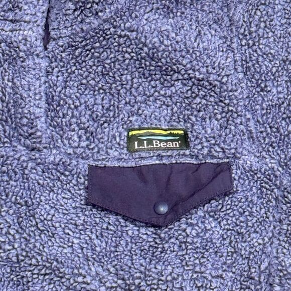LL Bean Purple Hi-Pile Fleece Quarter Zip Jacket Sweatshirt Women’s Small P - Picture 2 of 3